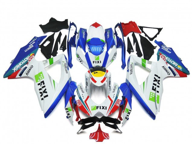 Carenados Moto Suzuki GSXR 600 / GSXR 750 2008-2010 - Blanco Azul Verde Amarillo Rojo Fixi