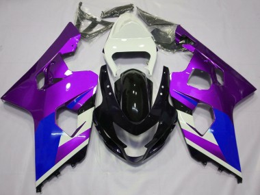 Carenados Moto Suzuki GSXR 600 / GSXR 750 2004-2005 - Blanco Púrpura Azul Negro Brillante