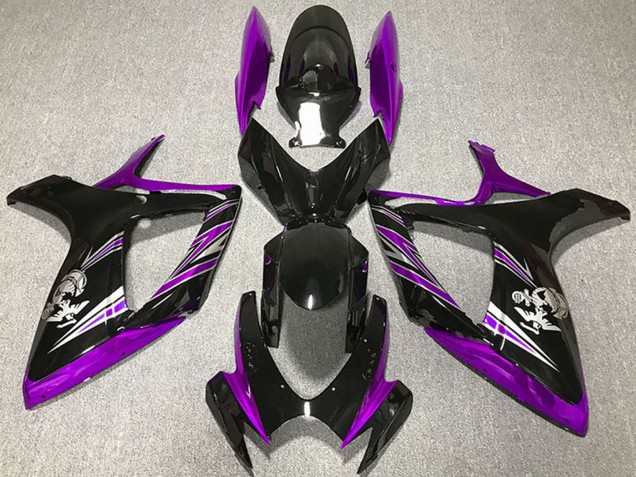 Carenado Moto Suzuki GSXR 600 / GSXR 750 2006-2007 - Púrpura Negro Brillante