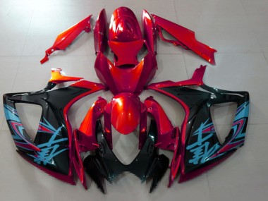 Carenados Moto Suzuki GSXR 600 / GSXR 750 2006-2007 - Rojo Negro Azul Claro