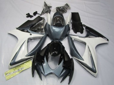 Carenados Moto Suzuki GSXR 600 / GSXR 750 2006-2007 - Blanco Gris Negro Brillante