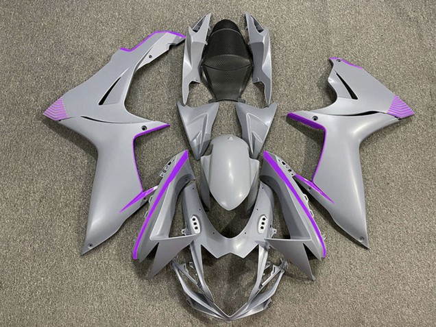 Carenados Moto Suzuki GSXR 600 / GSXR 750 2011-2024 - Nardo Gris Mate Púrpura Accents