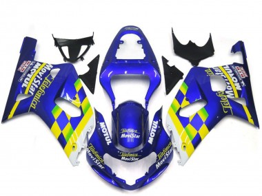 Carenados Moto Suzuki GSXR 600 / GSXR 750 2001-2003 - Azul Amarillo Verde Blanco MoviStar