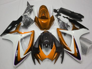 Carenados Moto Suzuki GSXR 600 / GSXR 750 2006-2007 - Naranja Blanco Negro Brillante