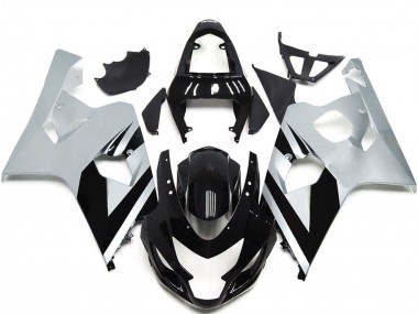 Carenados Moto Suzuki GSXR 600 / GSXR 750 2004-2005 - Blanco Negro Brillante OEM Estilo
