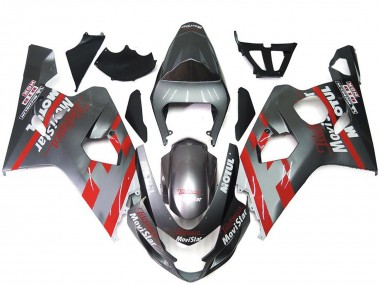 Carenados Moto Suzuki GSXR 600 / GSXR 750 2004-2005 - Plata Rojo MoviStar