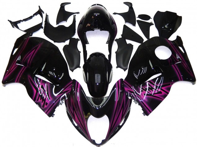Carenados Moto Suzuki GSXR 1300 1996-2007 - Negro Brillante Púrpura Llama