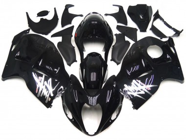 Carenados Moto Suzuki GSXR 1300 1996-2007 - Negro Brillante Plata Calcomanías