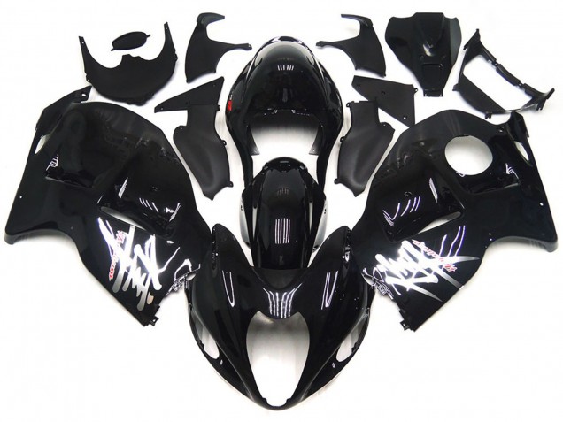 Carenados Moto Suzuki GSXR 1300 1996-2007 - Negro Brillante Plata Calcomanías