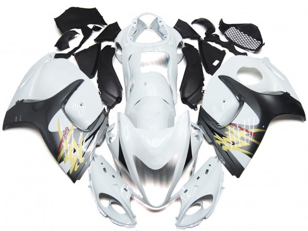 Carenados Moto Suzuki GSXR 1300 2008-2020 - Blanco Brillante Plata Estilo