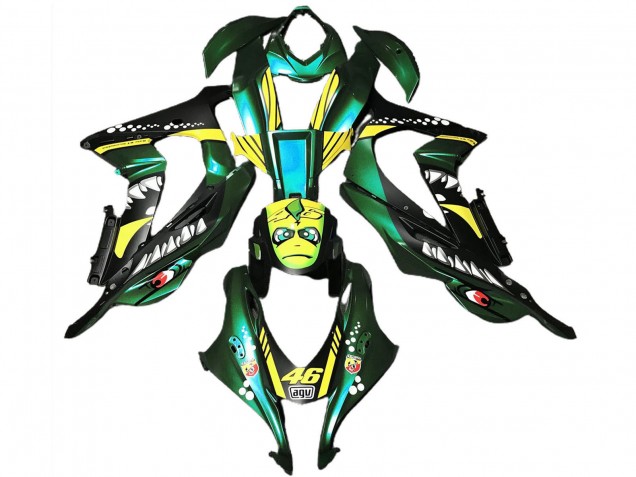 Carenados Moto Kawasaki ZX10R 2016-2020 - Verde Bosque Amarillo Tiburón 46