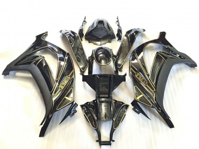 Carenados Moto Kawasaki ZX10R 2011-2015 - Plata Negro Brillante Negro Mate Oro