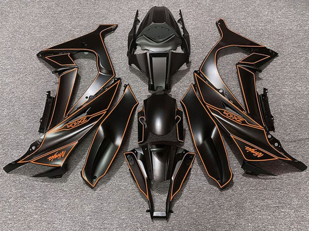 Carenados Moto Kawasaki ZX10R 2011-2015 - Negro Mate Naranja Línea