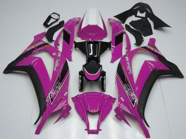 Carenados Moto Kawasaki ZX10R 2011-2015 - Blanco Rosa Negro Brillante OEM Estilo