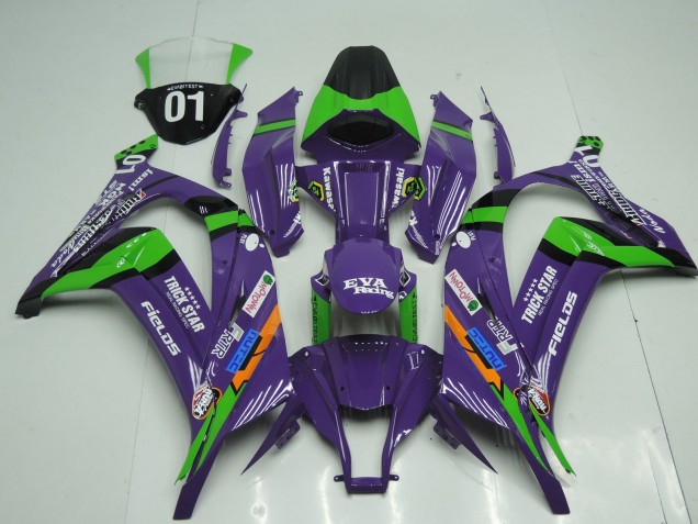Carenados Moto Kawasaki ZX10R 2011-2015 - Púrpura Negro Verde Naranja Blanco Trick Star EVA Racing OEM Estilo