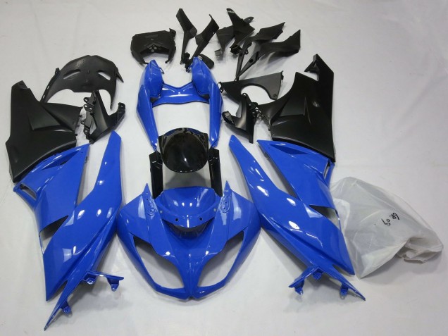 Carenados Moto Kawasaki ZX6R 2009-2012 - Azul Negro Brillante Negro Mate