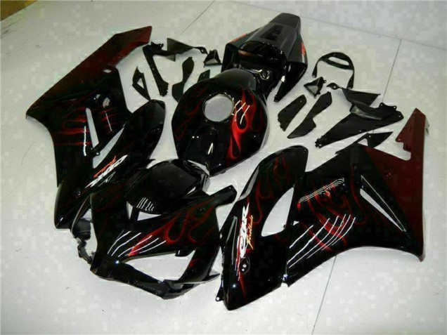 Carenados Moto Honda CBR1000RR 2004-2005 - Negro Brillante Rojo Llama