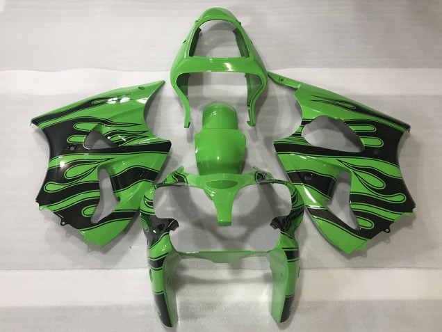 Carenados Moto Kawasaki ZX6R 2000-2002 - Verde Negro Llama