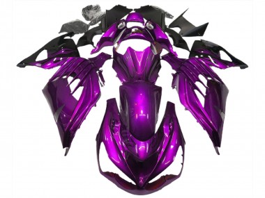 Carenados Moto Kawasaki ZX14R ZZR1400 2012-2024 - Púrpura Negro