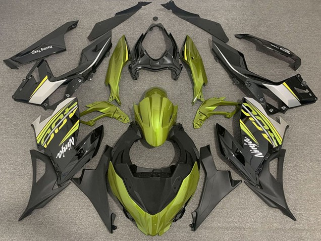 Carenados Moto Kawasaki Ninja 400 2018-2024 - Amarillo Líquido Negro Brillante Negro Mate OEM Estilo