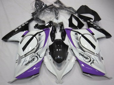 Carenados Moto Kawasaki Ninja 300 2013-2024 - Blanco Brillante Púrpura Negro