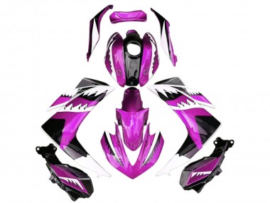 Carenados Moto Yamaha R3 2015-2018 - Rosa Blanco Negro Brillante Tiburón