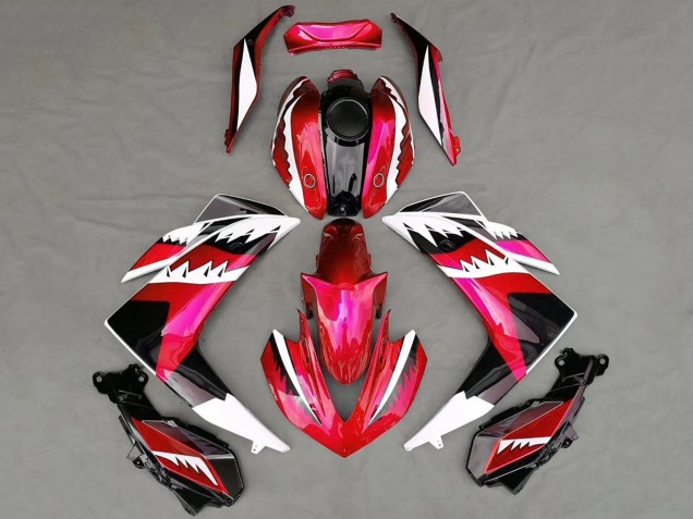 Carenados Moto Yamaha R3 2015-2018 - Rojo Blanco Negro Tiburón