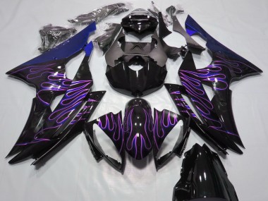 Carenados Moto Yamaha R6 2008-2016 - Azul Negro Brillante Púrpura Llama