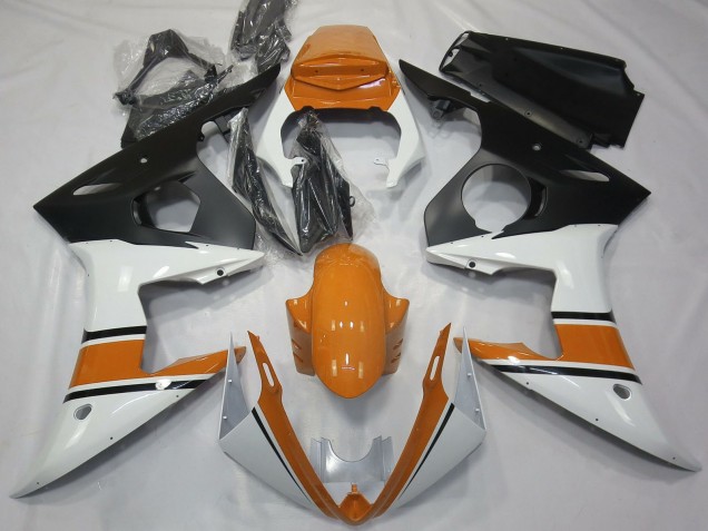 Carenados Moto Yamaha R6 2003-2004 - Blanco Naranja Negro Mate