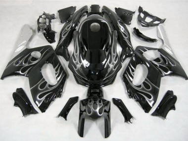 Carenados Moto Yamaha YZF600R Thundercat 1996-2007 - Negro Brillante Plata Llama