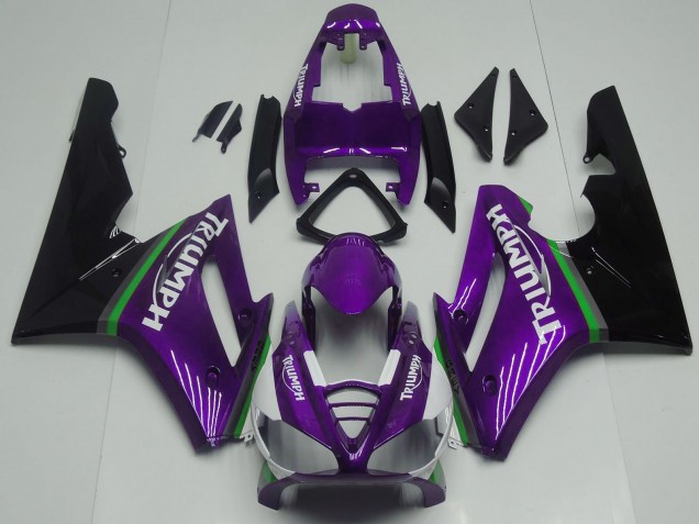 Carenados Moto Triumph Daytona 675 2009-2012 - Púrpura Verde Negro Brillante