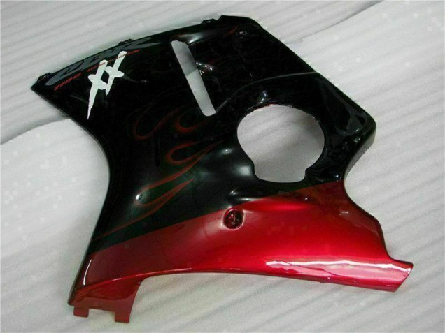 Carenado Moto ABS Honda CBR1100XX Blackbird 1996-2007 - Negro Brillante Rojo Llama
