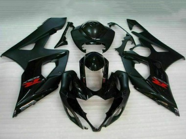 Carenado Moto Suzuki GSXR 1000 2005-2006 - Negro Brillante Negro Mate Rojo