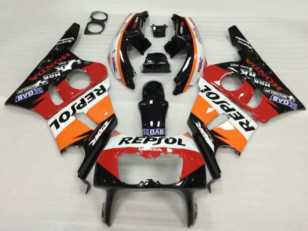 Carenado Moto Honda CBR400RR NC23 1987-1989 - Naranja Blanco Rojo Negro Brillante Repsol HRC
