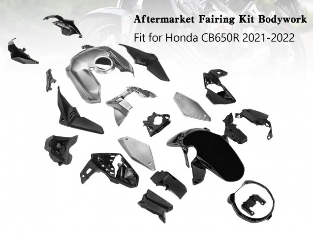 Carenados Moto Honda CB650R 2019-2022 - Plata Negro