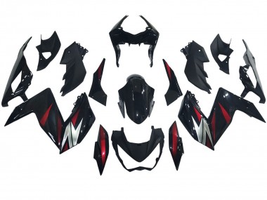 Carenados Moto Kawasaki Z250/Z300 2015-2016 - Negro Brillante Rojo Plata