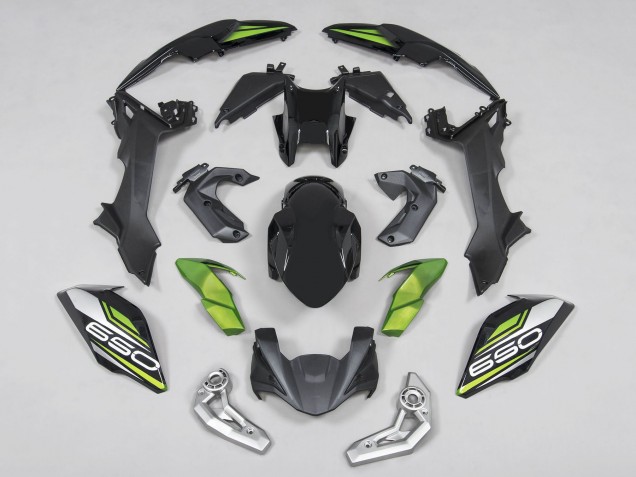 Carenados Moto Kawasaki Ninja Z650 2017-2019 - Negro Verde Plata