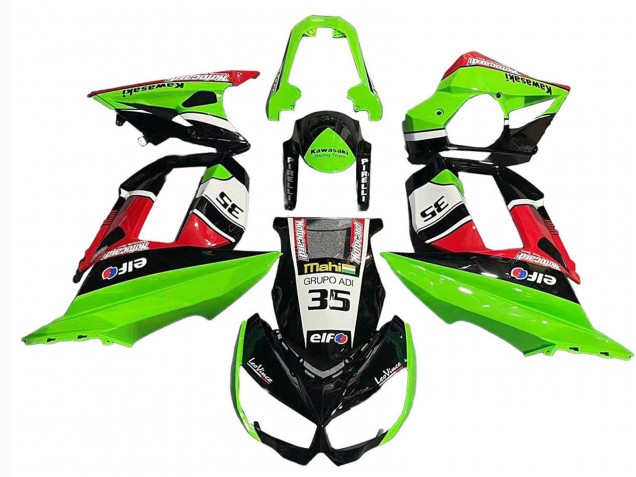 Carenados Moto Kawasaki Z1000SX 2010-2016 - Verde Rojo Negro Brillante Elf 35