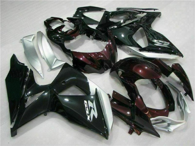 Carenados Moto Suzuki GSXR 1000 2009-2016 - Negro Brillante Plata Blanco