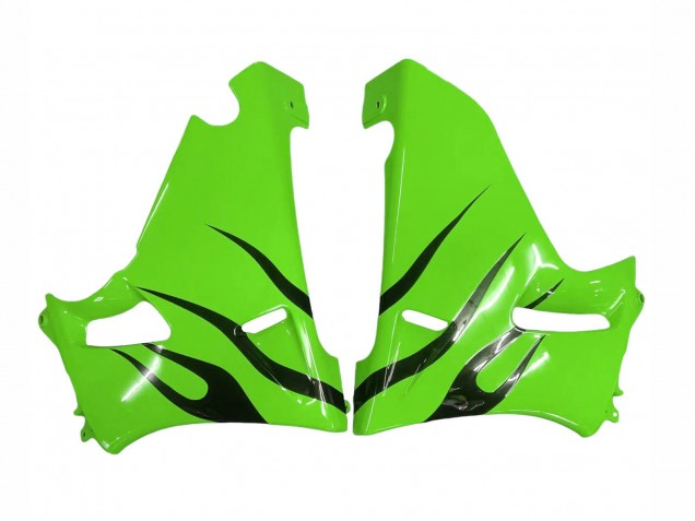 Carenados Moto Kawasaki ZZR400 1993-2007 - Verde Negro Brillante Llama