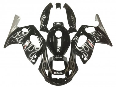 Carenados Moto Yamaha YZF600R Thundercat 1996-2007 - Negro Brillante Plata Llama