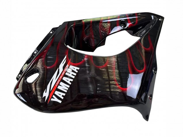 Carenados Moto Yamaha YZF 1000R Thunderace 1997-2007 - Negro Rojo Oscuro Llama