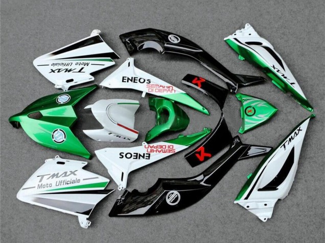 Carenados Moto Yamaha TMAX530 2012-2014 - Blanco Verde Negro Semakin Didepan ENEOS