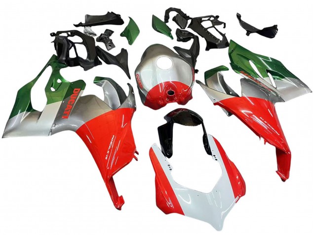Carenados Moto Ducati Panigale V2 2020-2024 - Plata Rojo Verde