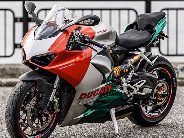Carenados Moto Ducati Panigale V2 2020-2024 - Plata Rojo Verde
