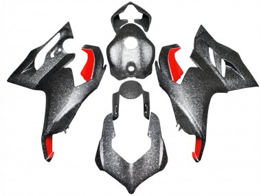 Carenados Moto Ducati Panigale V2 2020-2024 - Negro Falsificado FibraCarbono Estilo Rojo