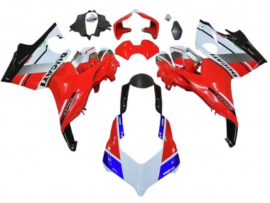 Carenados Moto Ducati Panigale V4 V4S 2018-2019 - Blanco Plata Rojo Negro Brillante