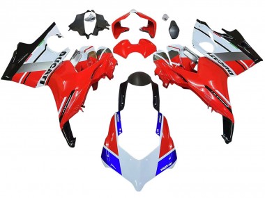 Carenados Moto Ducati Panigale V4 V4S 2018-2019 - Blanco Plata Rojo Negro Brillante