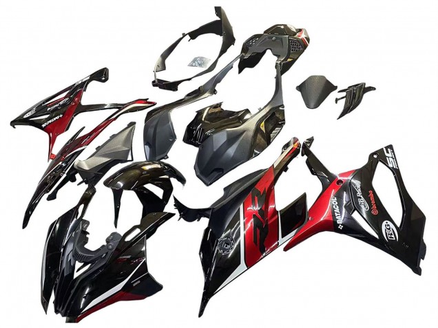 Carenados Moto BMW S1000RR 2019-2022 - Negro Rojo Oscuro