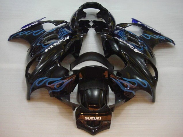 Carenados Moto Suzuki GSX600F/GSX750F 2004-2006 - Negro Brillante Azul Llama